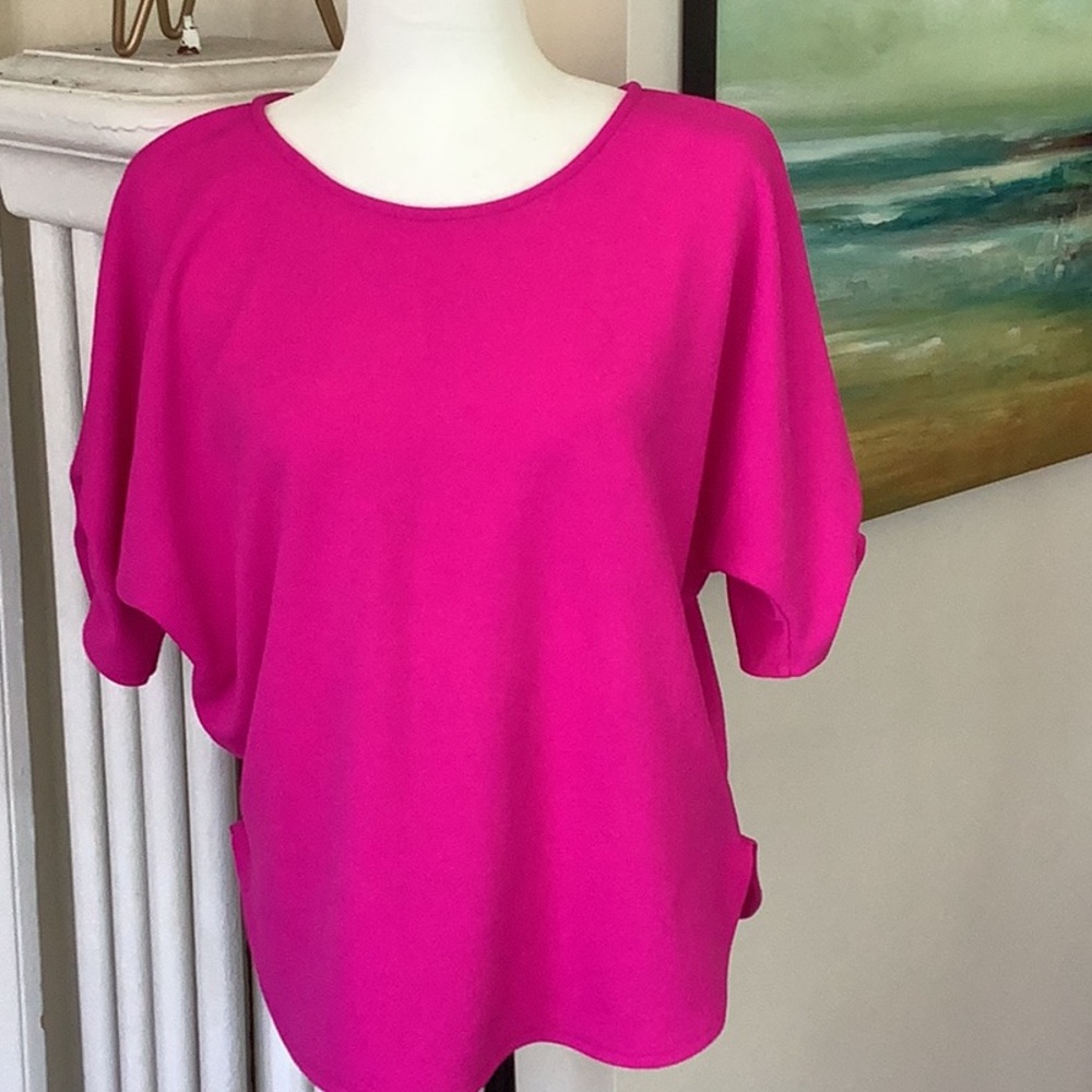 Green Envelope Pink Boxy Blouse with Relaxed Fit, never worn